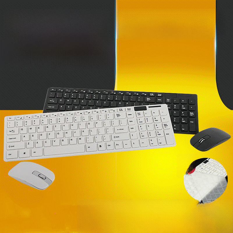 厂家批发K-06无线键鼠套装2.4G超薄静音无线键盘鼠标套装带键盘膜