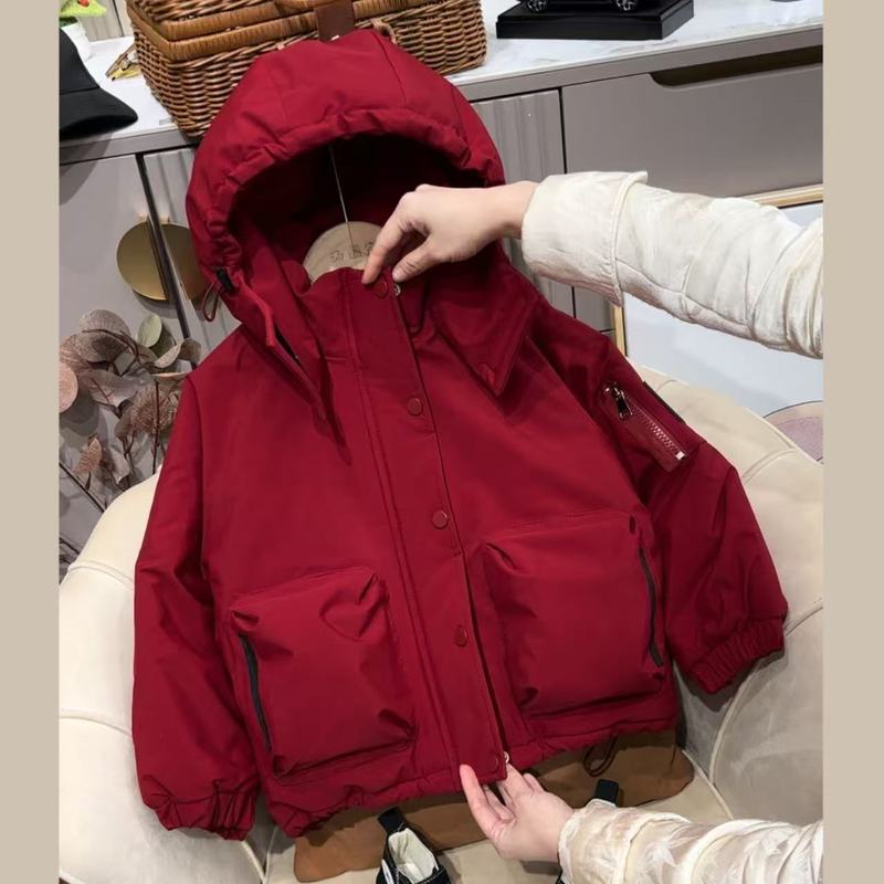 男童秋冬加绒外套中大童羊羔毛2025新款羽绒棉服保暖棉袄派克服潮|undefined