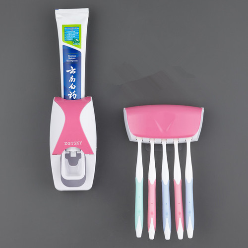 免打孔自动挤牙膏器 牙刷牙膏电动牙刷置物架支架 挤压器 无痕粘