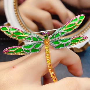 Factory Wholesale Popular Natural Colored Sapphire Brooch S925 Silver Inlaid Main Stone 3*3 Hot Selling European and American One Piece