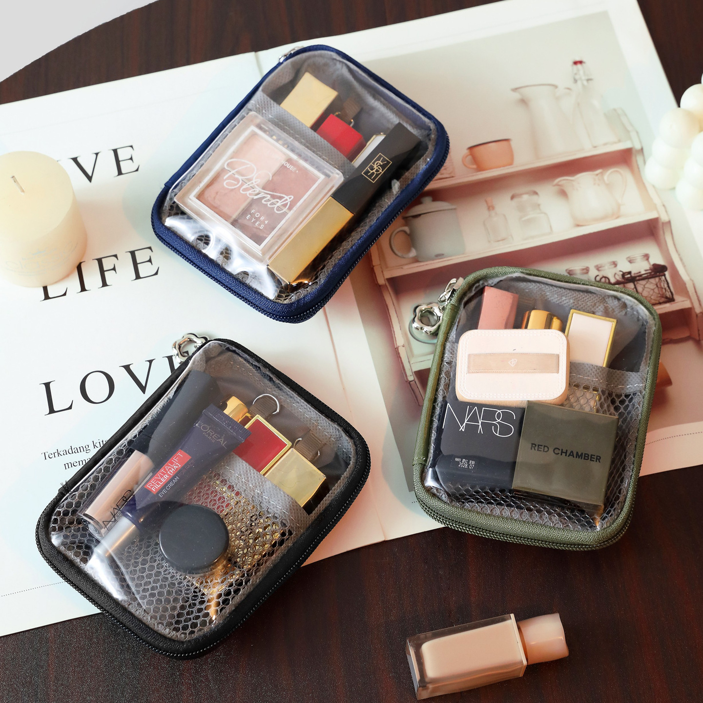 Bolsa de maquillaje portátil de gran capacidad para mujeres 2024, nueva sensación de alta calidad de viaje para productos de cuidado de la piel caja de lavado