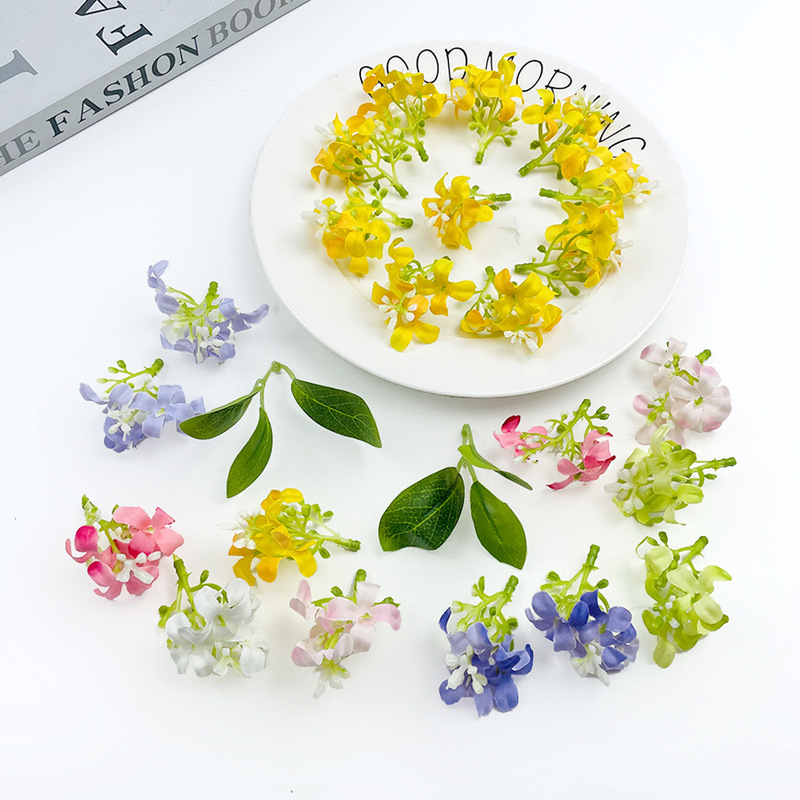 Simulated Osmanthus Flower Head DIY Qianlixiang False Flower Hairpin Flower Headwear Material Accessories Home Gift Box Decorative Floriculture