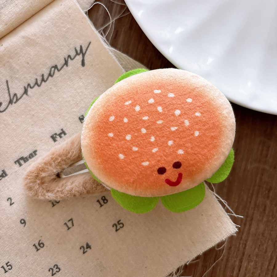 18g Weight Hair Clip Hair Accessories Type pendant Quantity Anniversary Occasion Hamburger Pattern All Seasons Season Kid'S Gender Casual, Cute, Sweet Style Casual Cute Sweet Kid'S Hamburger Cloth Hair Clip 8