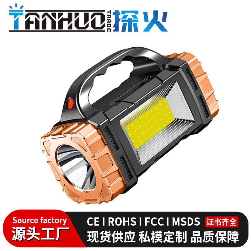 Transfronteriza nueva lámpara solar al aire libre de múltiples funciones de iluminación impermeable portátil reflector COB luz de trabajo