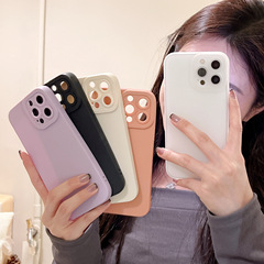 韓国風新作シンプル無地iPhone16pro max/Apple17対応スマホケース マット仕上げ14/15シリコン