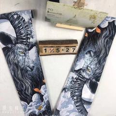 印花防曬袖套冰絲透氣騎行開車紫外線釣魚男女吸汗卡通冰袖國潮風