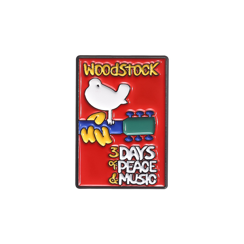 Peace and music style brooch metal badge guitar dove Joker clothing accessories paint factory wholesale