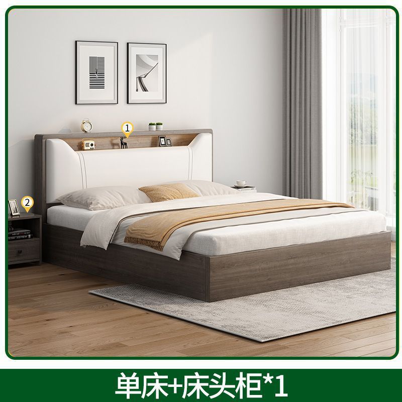 实木床双人1.8x2米主卧现代简约家用1.5米小户型出租房1.2m单人床|undefined