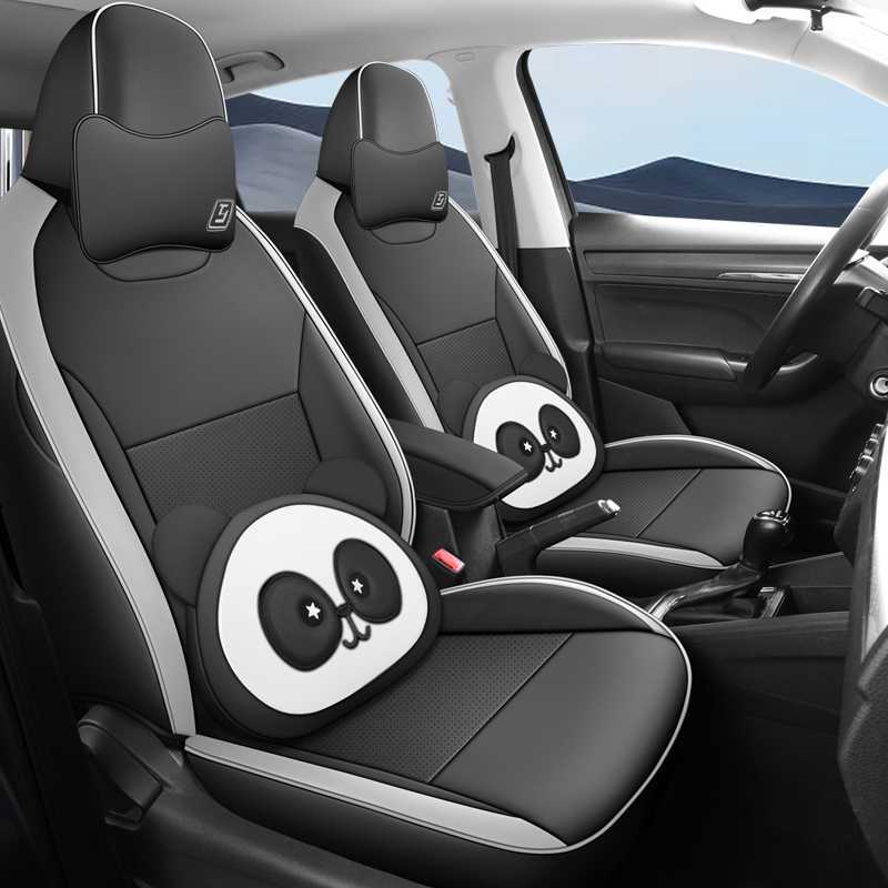 Skoda – Modelə uyğun (Original) oturacaq örtükləri Cover Dedicated Full - black-gray-cartoon-edition-note-car-model-year-rear-row-half-cover