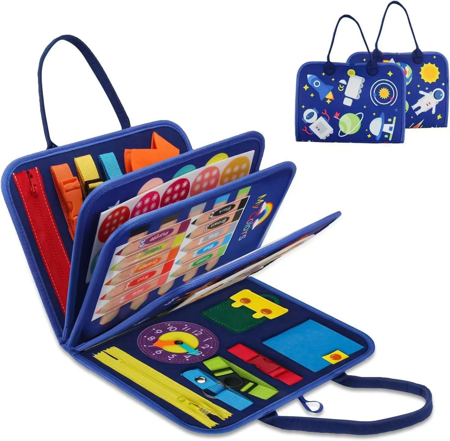 Tablero de aprendizaje de fieltro para niños, juguete para niños pequeños, libro de ejercicios, capacidad de aprendizaje, tablero de vestir, rompecabezas