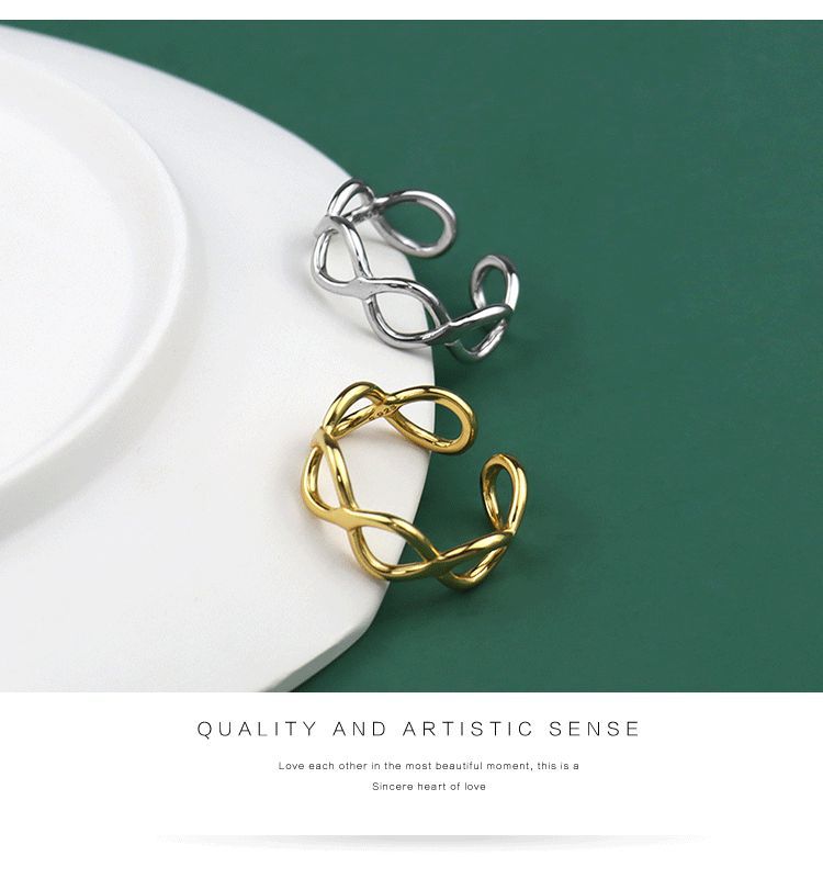 Korean personality hollow ring niche design sense geometric open ringpicture16