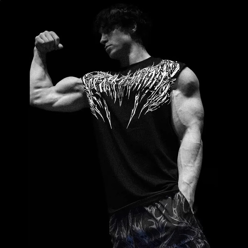 Breathedivinity American Style New Men's Vest Summer Sports Fitness Running Basketball Training Sleeveless T-Shirt