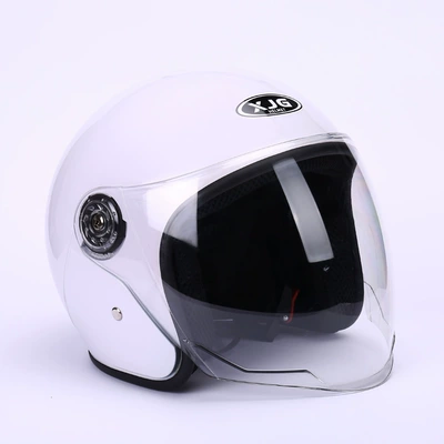 Motosiklet kaskı (dəbilqə) — Trade] Electric Vehicle Helmet, Winter - pearl-white-cold-protection-and-warmth-hd-clear-lenses