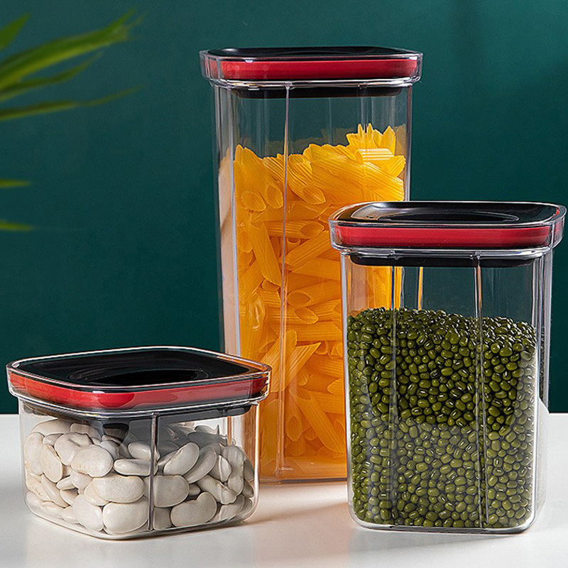 Botella de perilla doméstica de camellia, lata de almacenamiento de bocadillos, caja de preservación transparente con cubierta, caja de sellado de plástico, almacenamiento de cocina