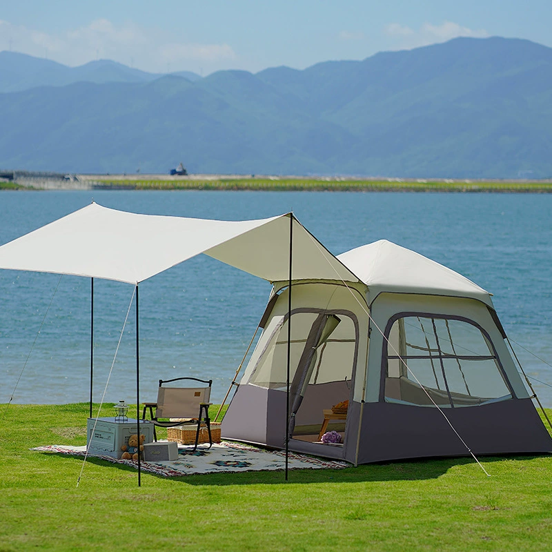 Big travel folding handheld tent for camping, automatic equipment, increased thickness, fully automatic
