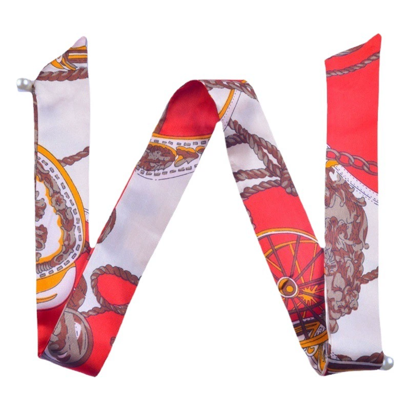 OPP в индивидуальной упаковке маленький шелковый шарф узкий длинный шелковый шарф маленький шарф сумка шарф с декоративным шелковым шарфом резинка для волос