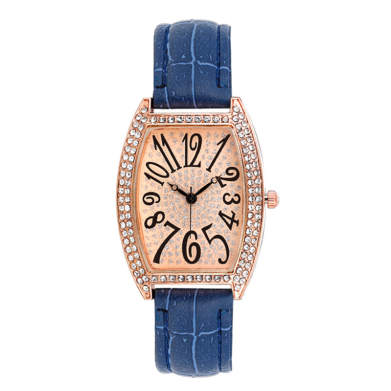 Celebridad de Internet mismo estilo reloj estrellado cinturón femenino en forma de barril reloj femenino estudiante versátil diamante ins estilo retro reloj