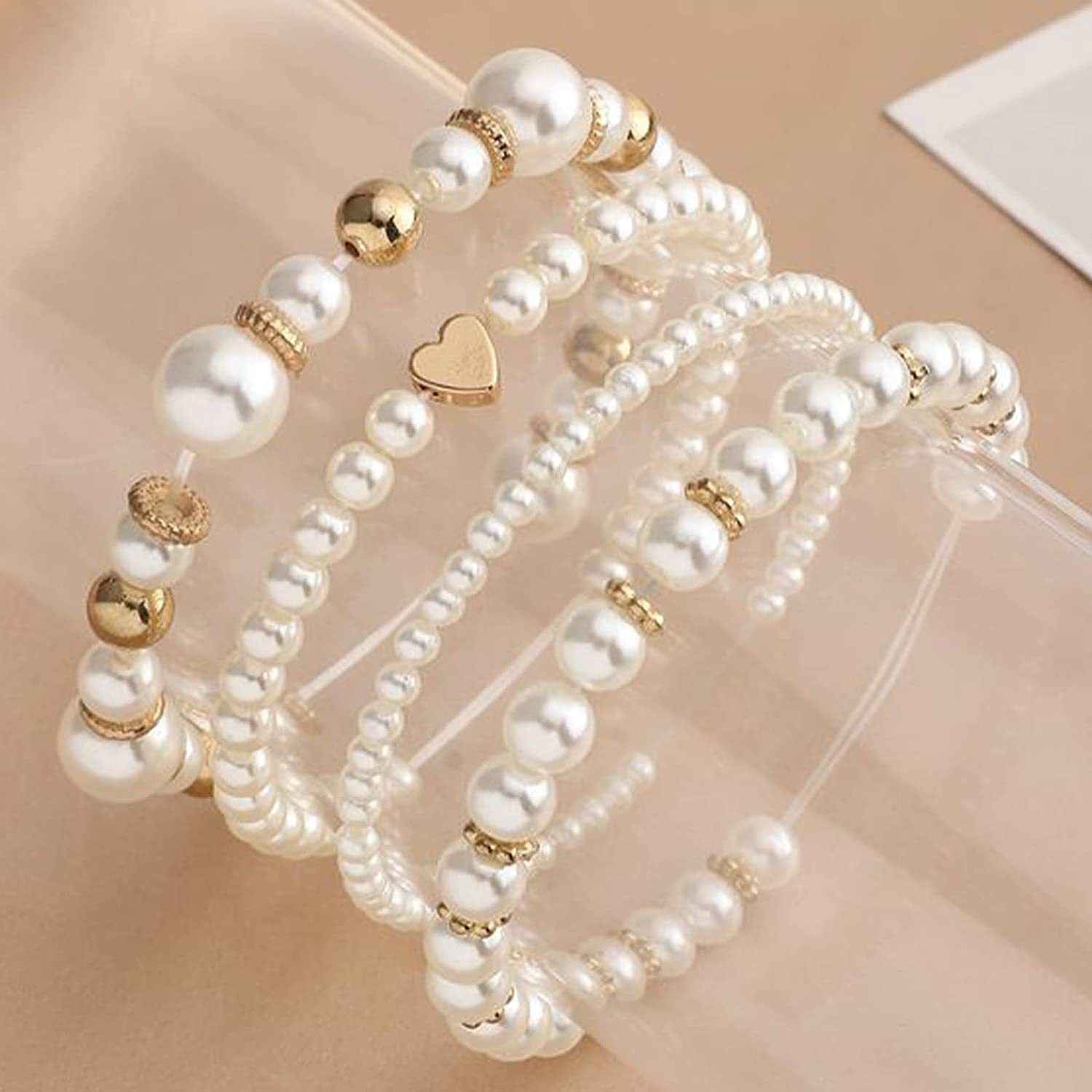 1 Set Imitation Pearl Round Star Heart Shape Beads display picture 5