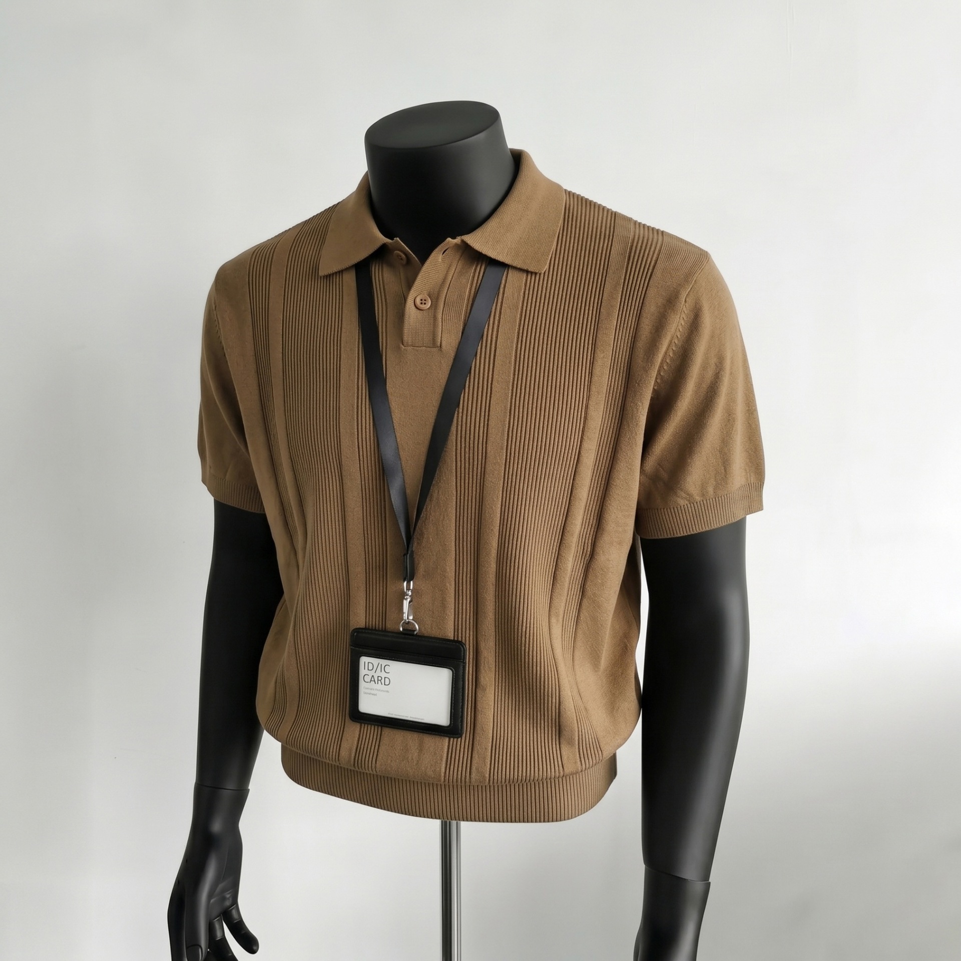 Camiseta polo camiseta de punto camiseta de manga corta camiseta de hombre textural con solapa vieja seda de hielo de alto nivel de verano fábrica transfronteriza al por mayor