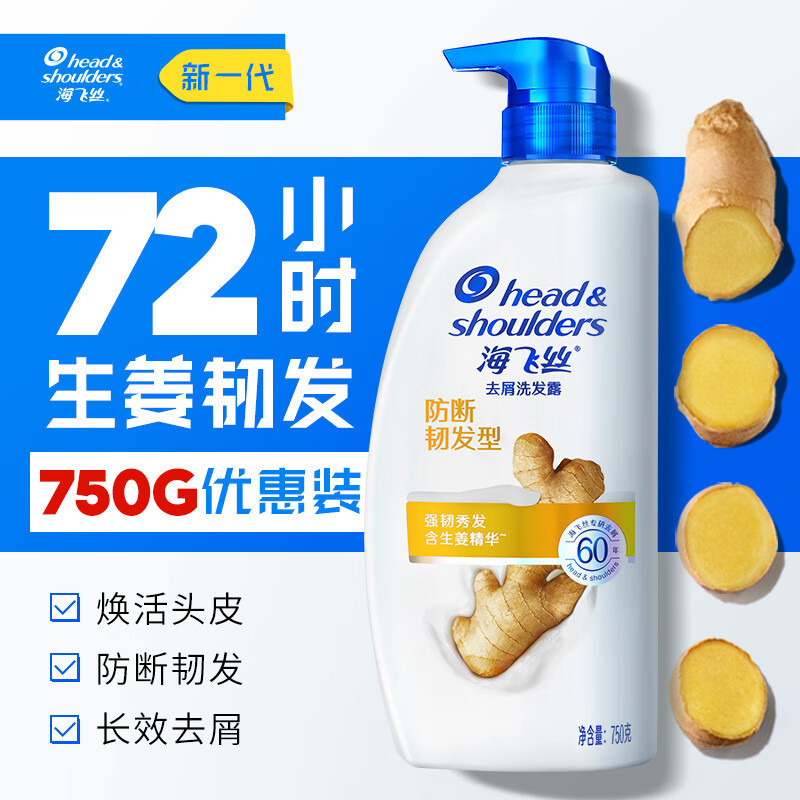 ヘッドアンドショルダーズ アンチブレイク ヘアシャンプー 750g ジンジャーエッセンス フケ防止 大ボトルシャンプー 正規品 福祉卸売|undefined