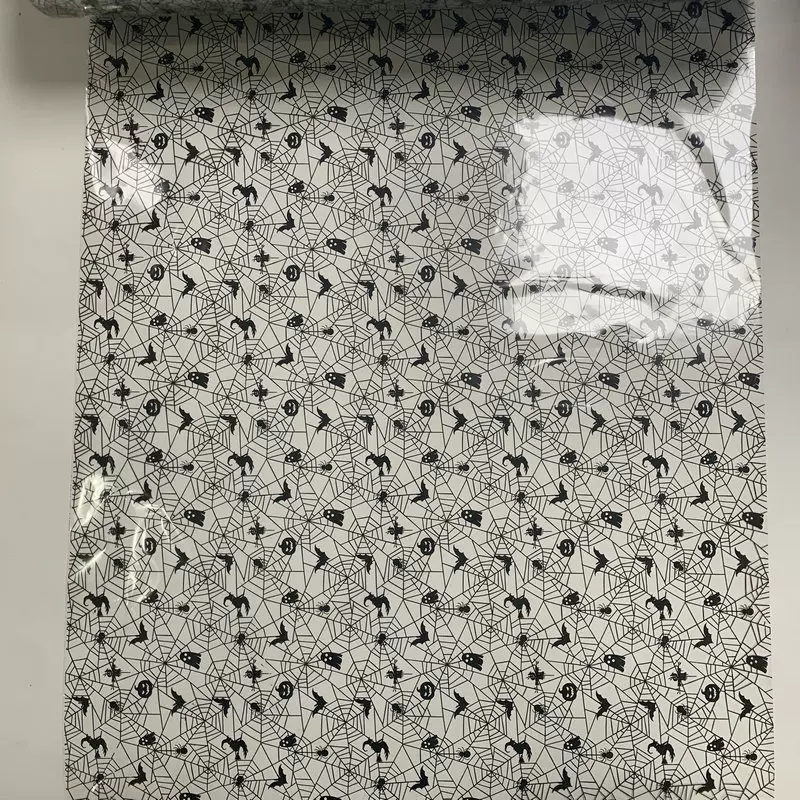厂家批发万圣节蜘蛛网 玻璃pvc饰品热转印膜 饰品热转印膜