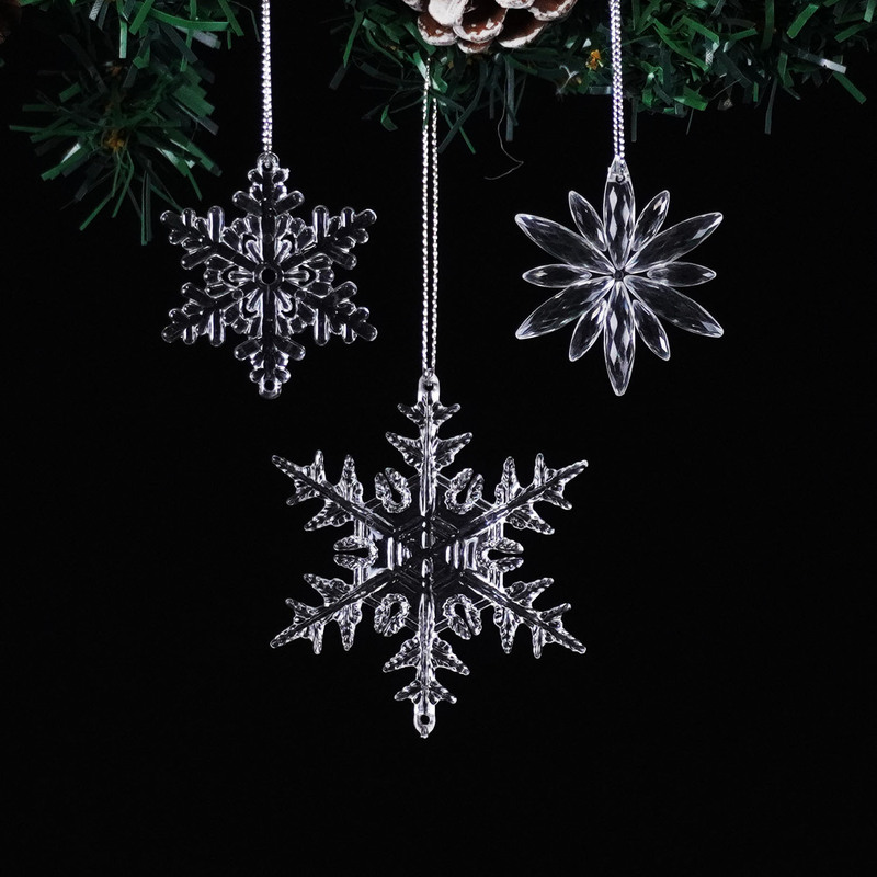 アクリルアイスクリスタルクリスマススノーフレーク装飾ペンダントクリスマスツリー装飾スノーフレーククリスマススノーフレークペンダント|undefined