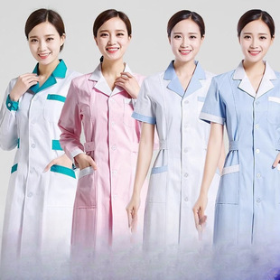 White Coat Pharmacy Summer Thin Short-Sleeved Doctor Long-Sleeved Male and Female Nurse Uniforms Beauty Salon Hospital Pharmacy Work Clothes
