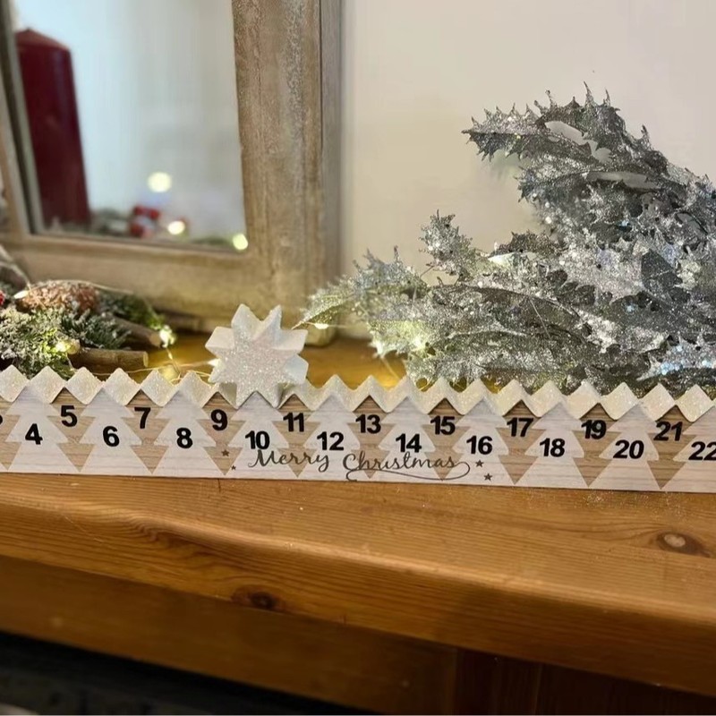 クロスボーダー木製カウントダウンクリスマス降臨日暖炉と棚装飾家庭カウントダウンクリスマス置物|undefined