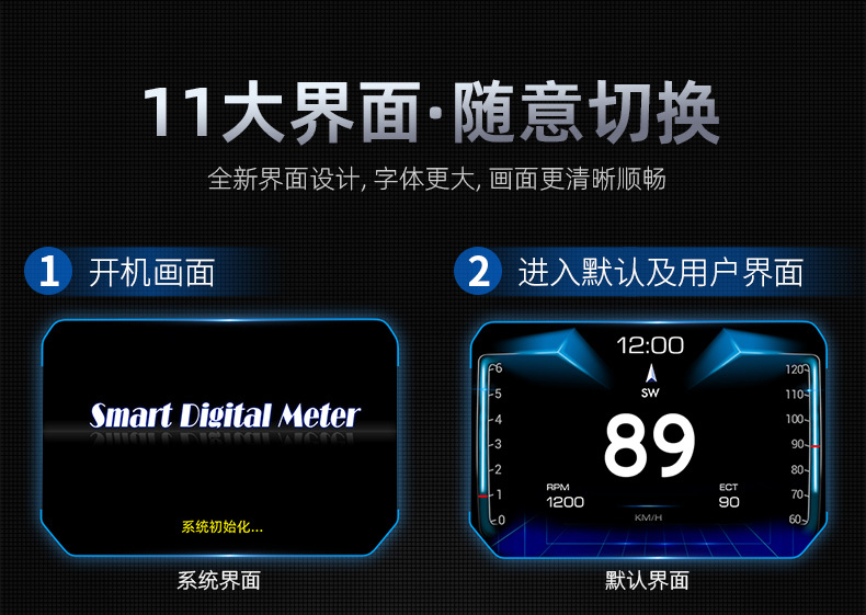 Cross-Border New Product Car Hud Head-Up Display Car Obd Universal High-Definition Portable Driving Computer Display