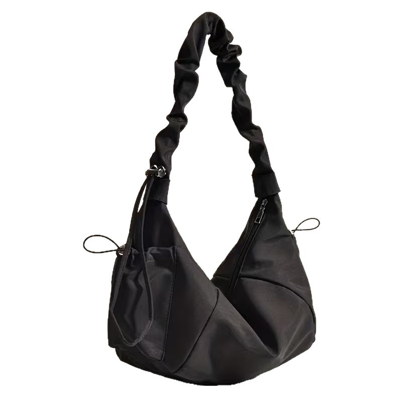 2026 Spring New Large Capacity Fashionable Casual Nylon Lazy Simple Crossbody Tote Versatile Single Shoulder Commuter Bag