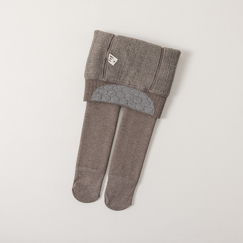 1-pantimedias para niños al por mayor 2023 Otoño e Invierno fleece-forrado pantimedias tira vertical cálido bebé polainas Calcetines