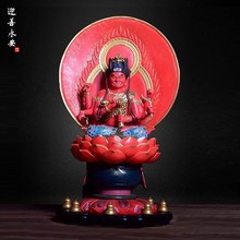 东密爱染明王木雕佛像家居供奉彩绘工艺品摆件厂家直销  迎善永安