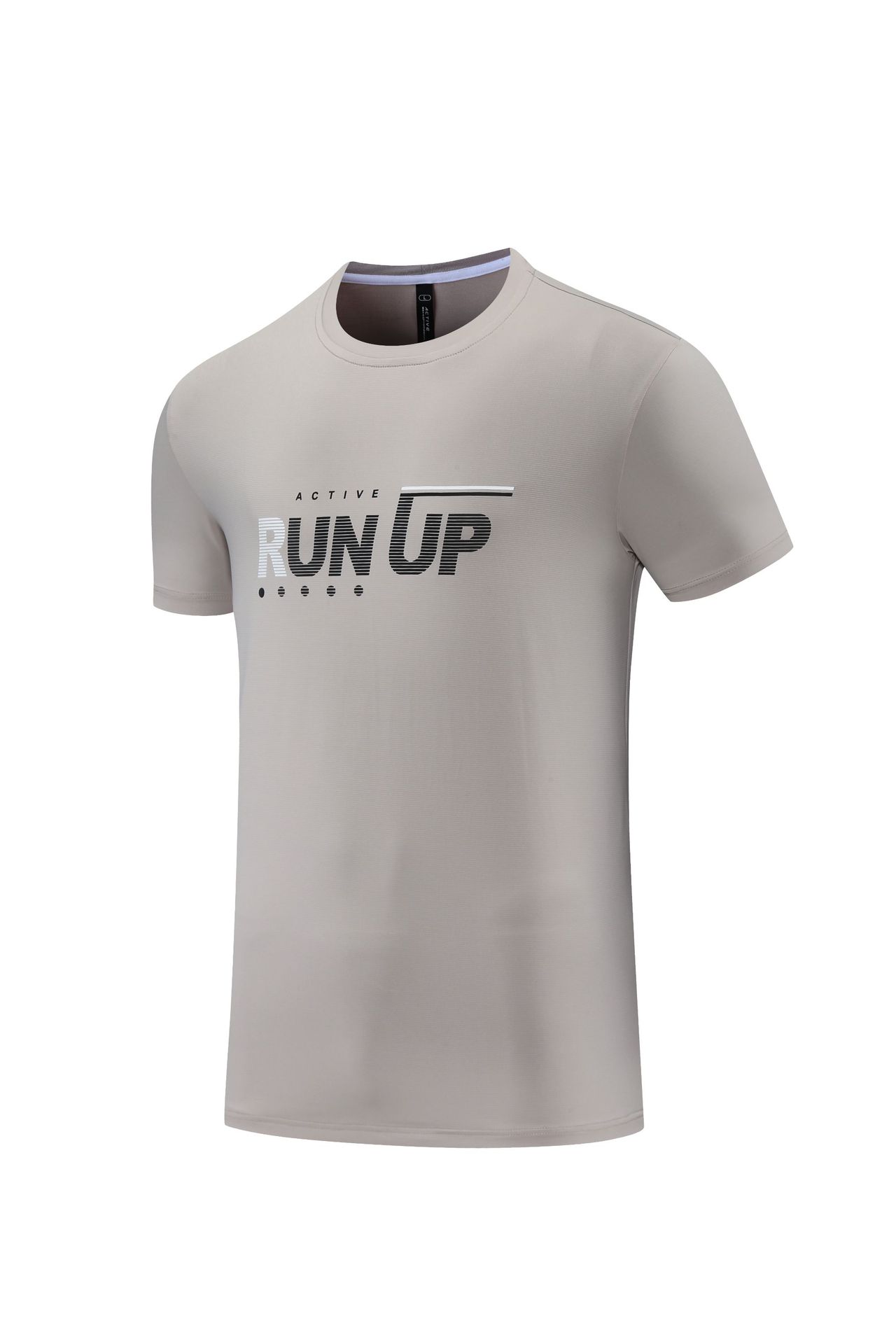 Moda casual impreso de manga corta Camiseta de los hombres de verano Delgado cuello redondo estiramiento ropa de secado rápido correr ropa de entrenamiento deportes top