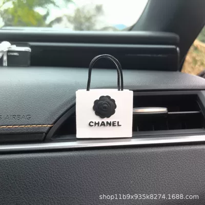 Car Perfume Aromatherapy Gypsum Car Ornaments - white-camellia-shopping-bag