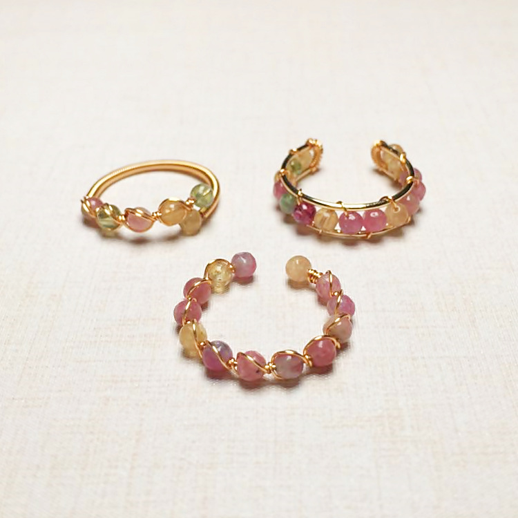 10g Weight Open Ring Classification Women'S Crystal Copper Handmade Healing Geometric Open Ring Healing Crystals Jewelry