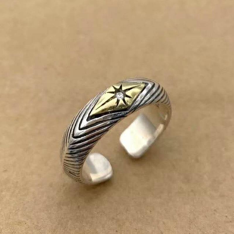 Anello da sole a righe vintage da uomo, gioielli semplici e di personalità in difficoltà per le donne, accessori ad anello di alta qualità e alla moda_voghion.com
