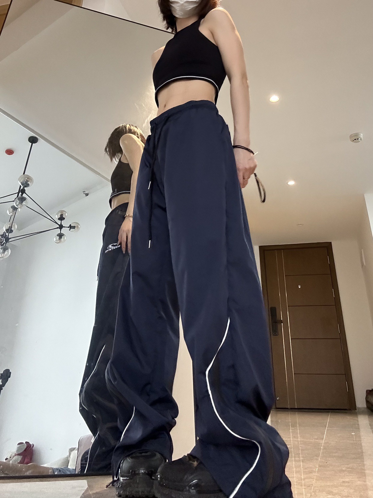 Title 9, Summer Mens and Womens Loose Striped Drawstri...