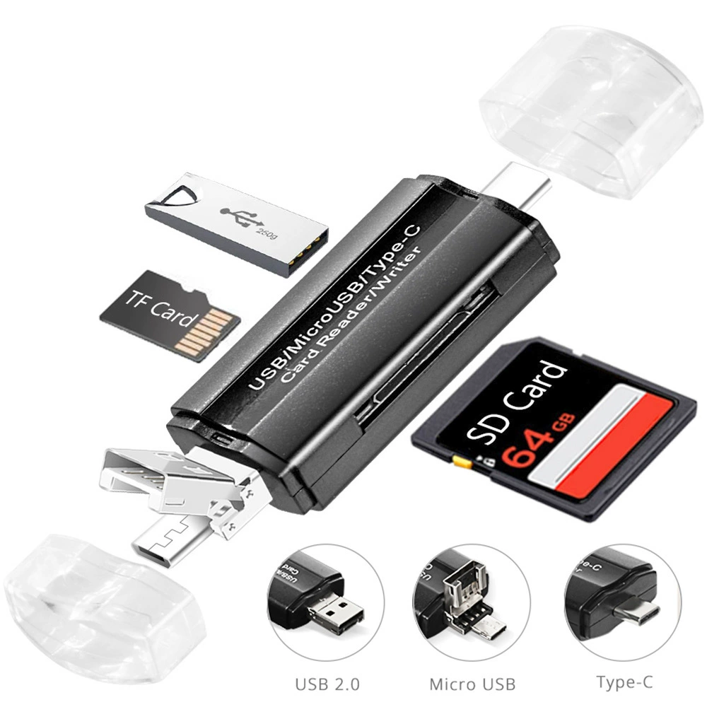 HCZ05 подходит для Apple/Android/ПК универсальный кардридер SD/TF USB3.0/Type-C/Micro