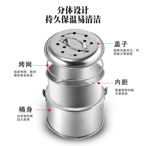 Wood-burning stove, barbecue stove for home use, rural wood charcoal stove, carbon stove manufacturer, heating stove for outdoor and indoor use