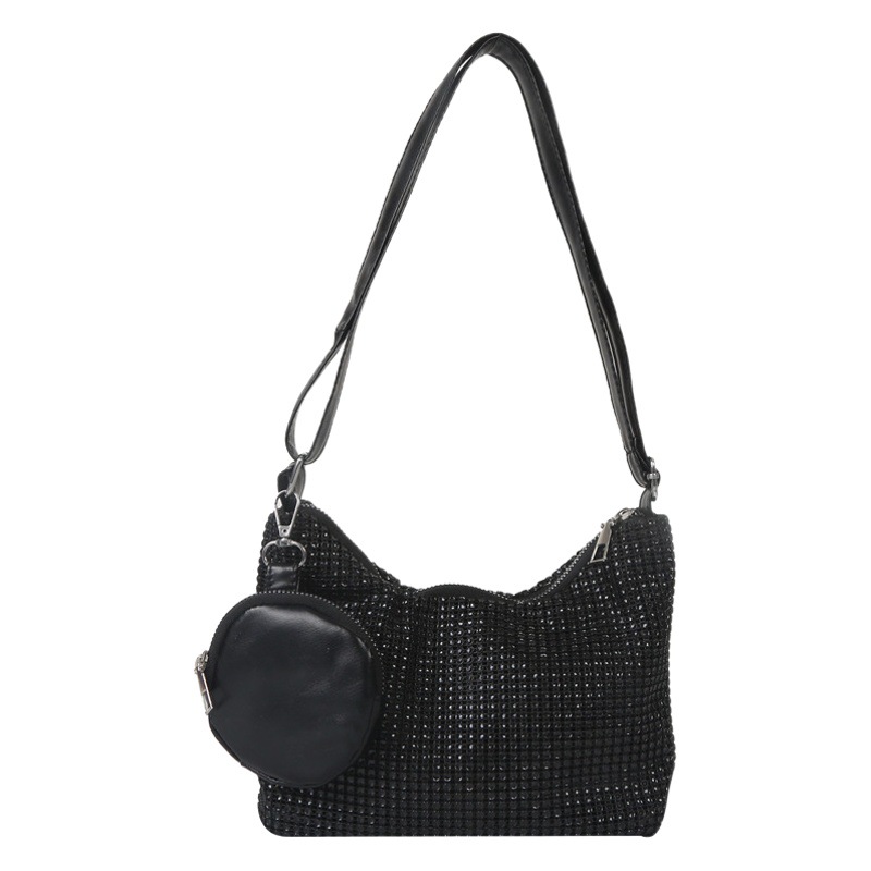 2023 primavera y verano nuevo bolso de hombro de estilo occidental elegante simple bolso de mujer de moda de diamantes de imitación de este año
