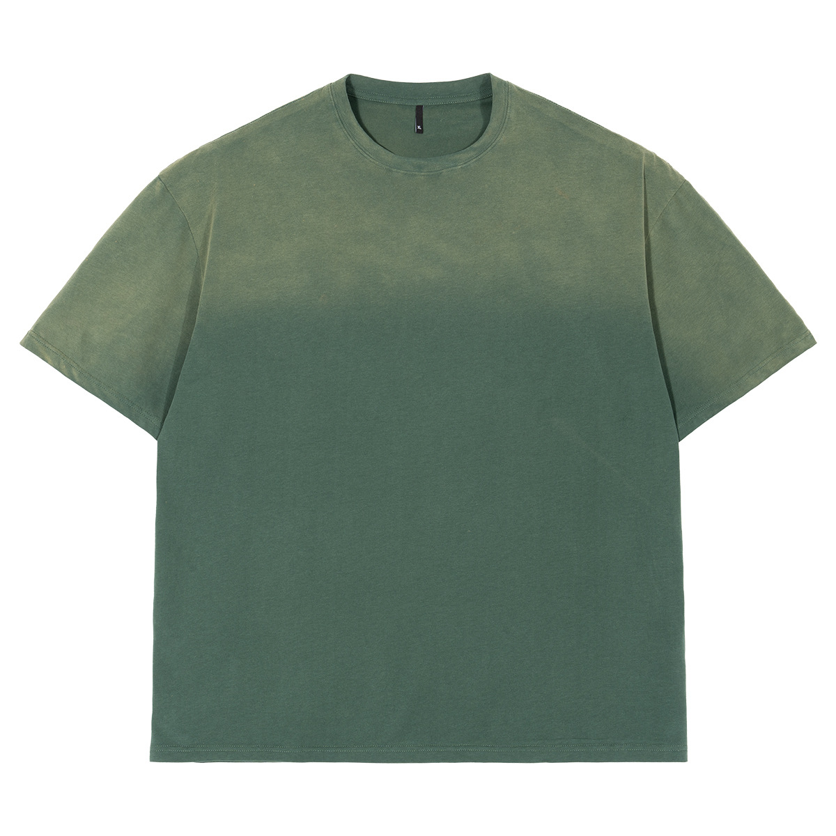Ropa de hombre juvenil de verano casual callejera pesada lavado con agua camiseta de manga corta marca de moda de pulverización de caballo de mar de estilo retro