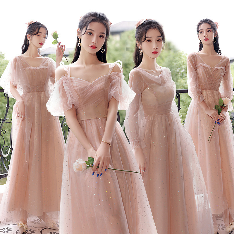 Bridesmaid Dresses for Women 2025 New Style Fairy-Like Elegant Casual Wear High-End Niche Student Performance Dress for Spring