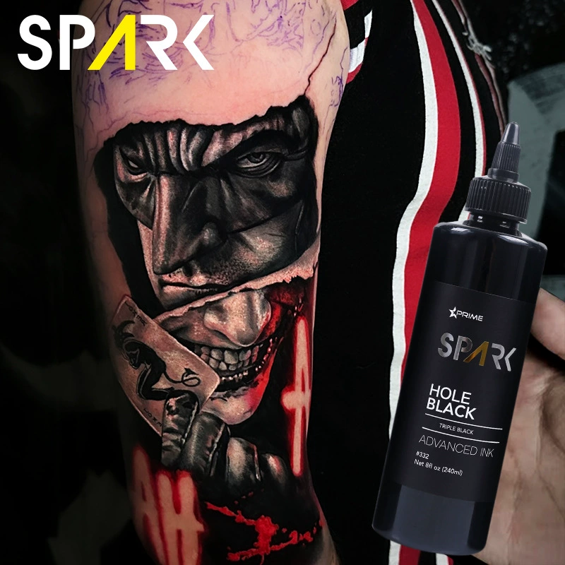 SPARK тату черный набор, чернила, 8 унций, 240 мл
