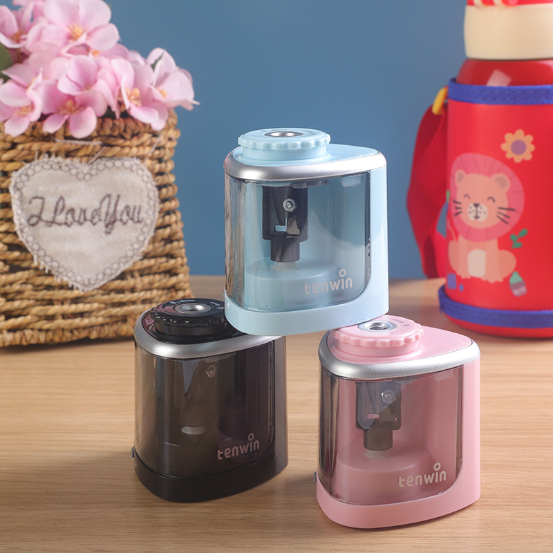 Creative Portable Solid Color Electric Pencil Sharpener Student Stationery Wholesale display picture 6