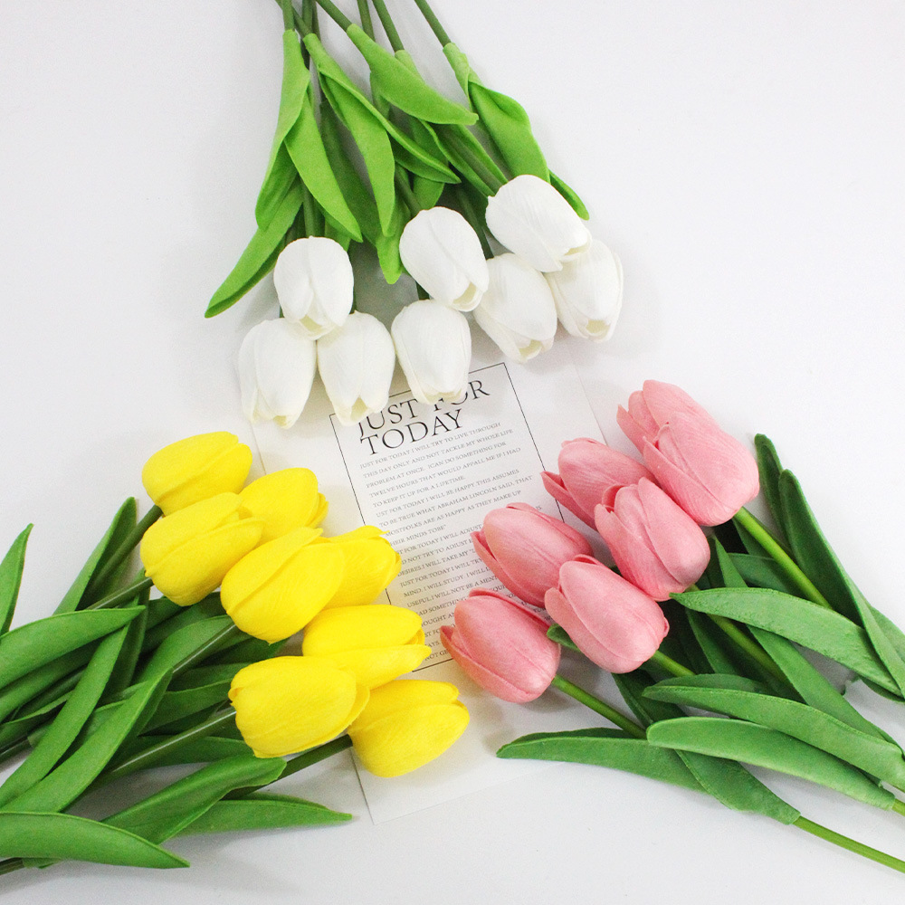 Pu Tulip Artificial Flower Home Decoration Table Decoration Wedding Photography Props Artificial Flower Tulip