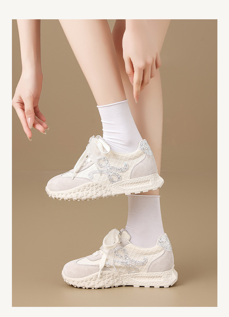 Giày sneaker nữ đế dày cổ điển mũi tròn dây buộc phong cách Đức huấn luyện — Màu hồng chi tiết 15