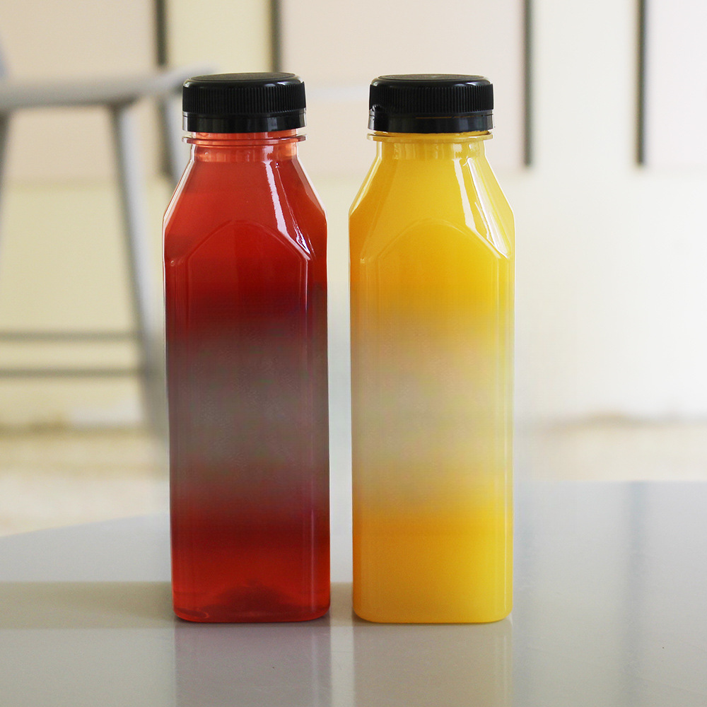 Botella de jugo de frutas y verduras en ayuno ligero, botella de agua supermodelo, botella de bebida desechable, taza de plástico recién exprimido PET, taza de té con leche