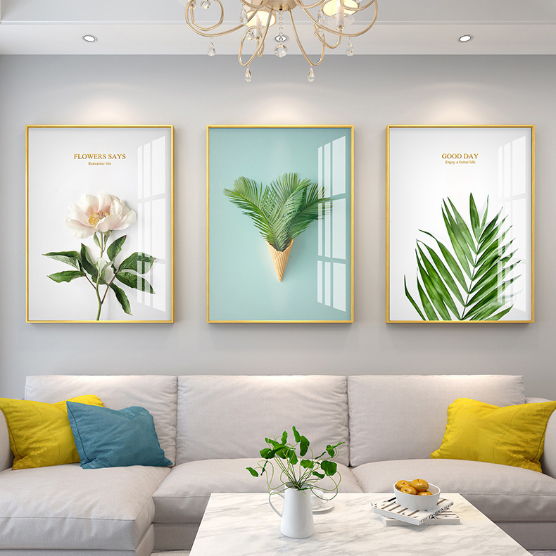 Nordic Style Decorative Painting Living Room Creative Mural Modern Simple Dining Room Bedroom Sofa Background Wall Green Plant Hanging Painting
