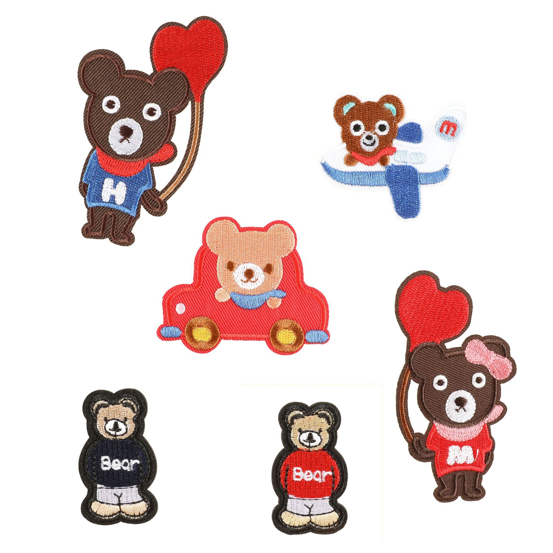 萱萱电脑绣花标卡通小熊章仔服装辅料箱包配饰背胶熨烫补丁贴布贴