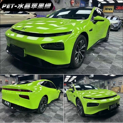 Khaki Metallic Green Emerald Green – Auto Color Change Film - pet-crystal-apple-green-152m-x-17m